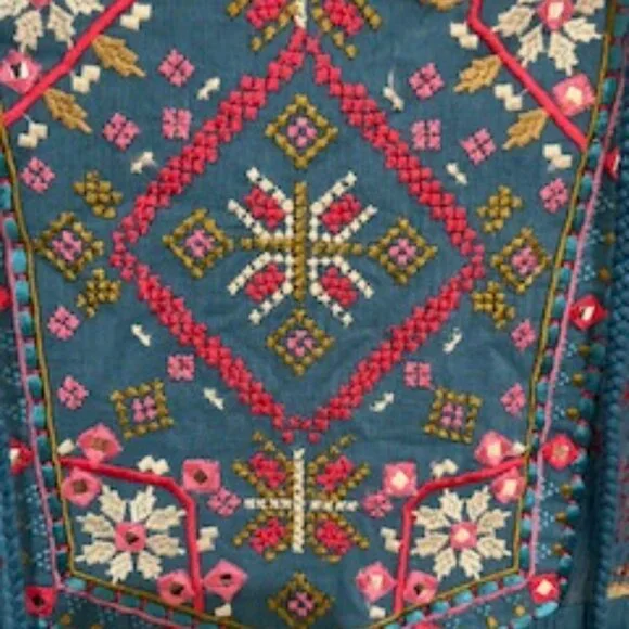 Soft Surroundings Blue Boho Maxi Dress M - Picture 4 of 7